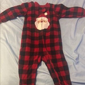 Plaid Santa Kids One Piece